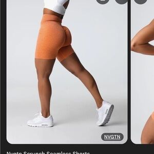 NVGTN Women's Orange Scrunch Seamless Shorts